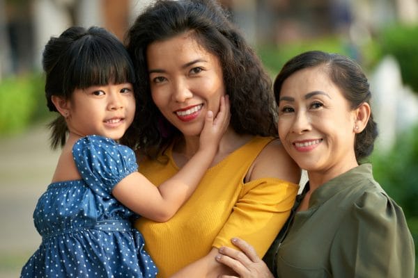 family portrait of three generations of women 1