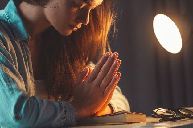 religion woman praying with bible evening home turn god ask forgiveness believe goodness christian life faith god 122732 1096